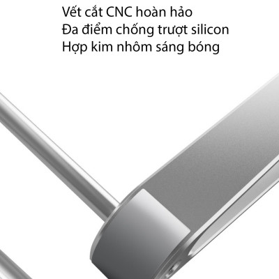 Giá Đỡ Máy Tính, Laptop, iPad, Macbook Hợp Kim Nhôm Cao Cấp. Hỗ Trợ Tản Nhiệt Chống Mỏi Cổ, Vai, Gáy. Hàng Nhập Khẩu Chính Hãng Cao Cấp KitAcoom