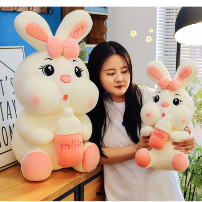 Gấu Bông Thỏ Ôm Bình Sữa - Thỏ Nhồi Bông Cao Cấp