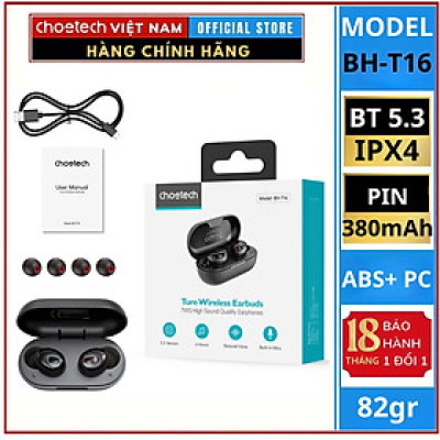 Tai Nghe Choetech BH-T16 Bluetooth True Wireless  (Hàng chính hãng)