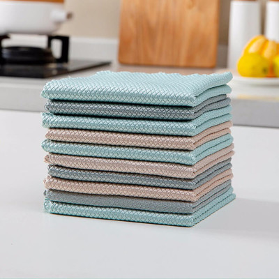 SET 5 Khăn Lau Gương Kính Màn Hình Đa Năng 30x40 CM Không Bụi Vải Da Cá Lau Mặt Bàn Bếp