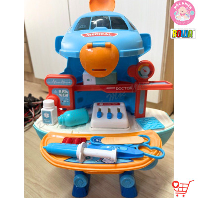 Đồ Chơi Hướng Nghiệp Nhập Vai BOWA 8095 - Máy Bay Y Tế 2 trong 1 (26 Chi Tiết)