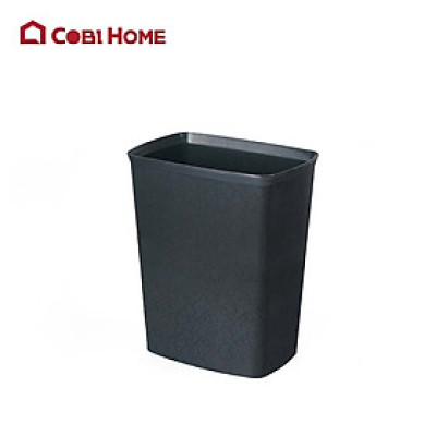 Thùng rác nhựa chống cháy hình vuông 7L - màu xám và vàng 