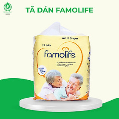 Tã dán người già FAMOLIFE Cao Cấp mềm mại, thấm hút, chuẩn chất lượng Châu Âu - Gói 10 Miếng