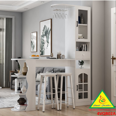 Quầy bar mini, quầy bar kiêm vách ngăn phòng khách nhà bếp 4VQB02 ( Không kèm ghế )- NỘI THẤT LẮP RÁP VIENDONGADV