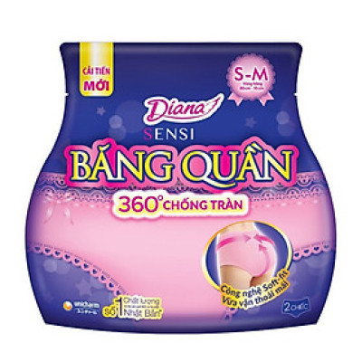 Băng vệ sinh ban đêm dạng quần Diana Super Night Size S-M (2 chiếc/gói)