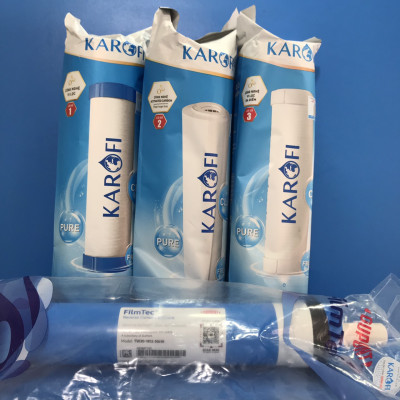 Combo 3 lõi lọc thô 123 + 1 màng RO Karofi - Hàng chính hãng