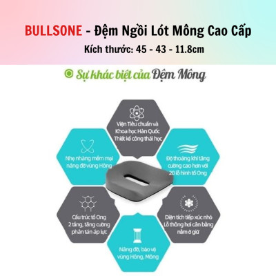 Đệm ngồi (Lót mông) Xe Hơi, Văn Phòng cao cấp Bullsone - Hàng chính hãng
