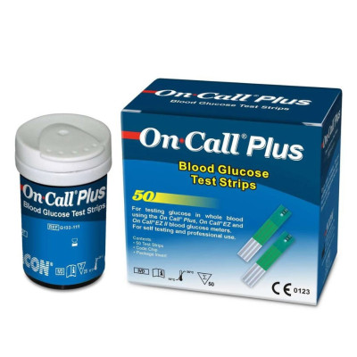 Hộp 50 que thử đường huyết On Call Plus, mỗi hộp 2 lọ 25 que thử chính hãng ACON