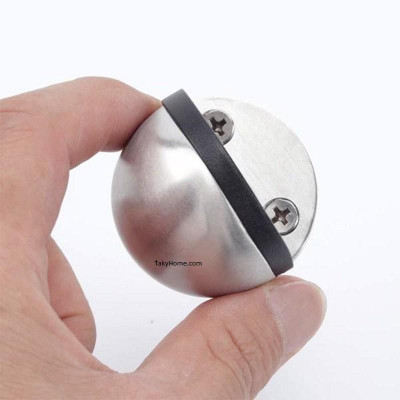 Chặn Cửa Bán Nguyệt, Chặn Cửa Đa Năng, Chặn Cửa Gắn Sàn, Chống Va Đập Tay Nắm Cửa Với Tường, An toàn cho bé, Tiện dụng trong gia đình. TakyHome 1100 Bạc