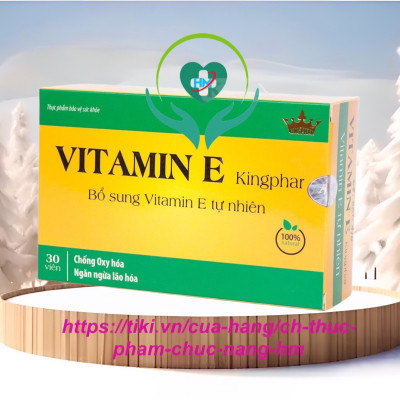 Vitamin E Kingphar , hộp 30v, đẹp da, chống lão hoá