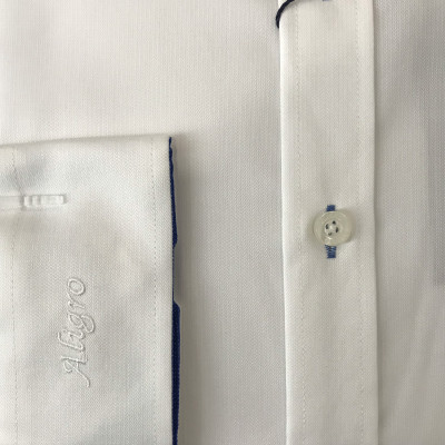 ÁO SƠ MI DÀI TAY TRẮNG PHỐI CỔ-TAY ALGS196