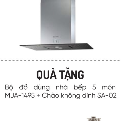 Máy hút khói, khử mùi Plana K3444 - Tặng Bộ đồ dùng nhà bếp 5 món MJA-1495 + Chảo không dính SA-02 - Hàng chính hãng