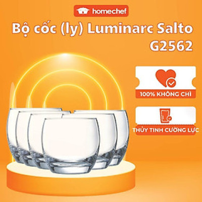 Bộ 6 cốc thủy tinh Luminarc Salto dung tích 320ml G2562, thủy tinh sạch không chứa chì