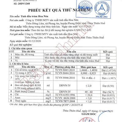 Tinh dầu Tràm Huế nguyên chất 3ml - Hoa Nén - Chuẩn VietGAP - Vegan - Chăm sóc sức khoẻ mẹ và bé