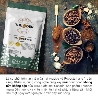 Cà Phê Hảo Hạng (Specialty Coffee) Tinh Khiết Không Tẩm Không Độn Thương Hiệu Quốc Tế 1864 CAFÉ EL BORBOLLÓN Nguyên Hạt Khối Lượng Tịnh 220g – 1864 CAFÉ