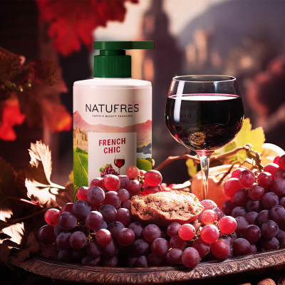 Dầu xả NATUFRÈS French Chic Rượu Vang Đỏ - Phục hồi hư tổn, suôn mượt óng ả 250ml