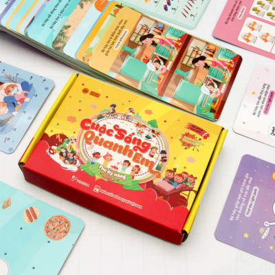 Bộ thẻ trò chơi kỹ năng - Cuộc sống quanh em (100 trò chơi phát triển trí não đa dạng chủ đề cho bé)