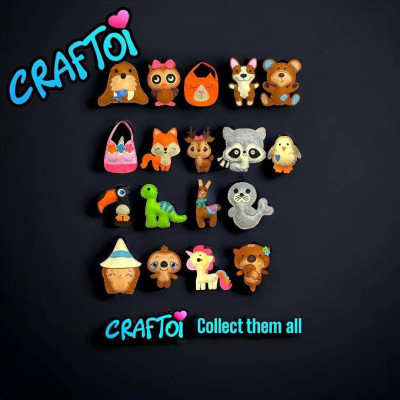 KIM NHỰA Bộ Thủ Công Trẻ Tự Làm Thú Bông 5+ DINOSAUR JOEY Craftoi Felt Sewing toy prepunched holes plastic needle