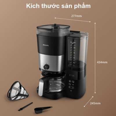 Máy pha cà phê Drip xay và pha tự động thương hiệu Hà Lan Philips HD7900/50 - Hàng nhập khẩu (Bảo Hành 12 Tháng)