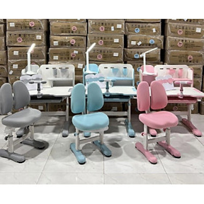 Bộ bàn ghế học sinh tiểu học có nâng hạ tay quay chỉnh góc 45 độ CTK08 Juno sofa ngang 80cm