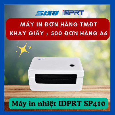[RẺ] Combo Máy in vận đơn iDPRT SP410 + Khay +500 tờ giấy nhiệt, hàng nhập khẩu bảo hành 12 tháng