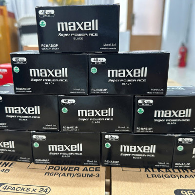 Pin tiểu AAA / Pin tiểu 3A Pin Maxell R03- Hộp 40 viên - Hàng chính hãng