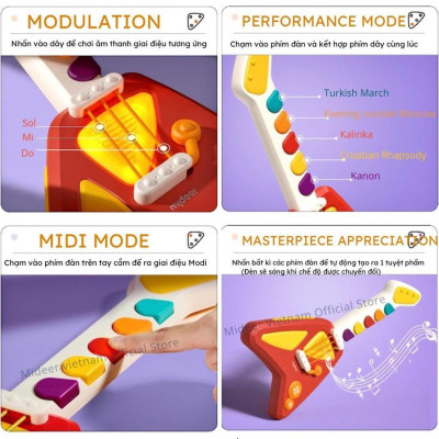 Đàn Guitar điện tử mini cho bé Mideer 4 in 1 Electronic Guitar toys