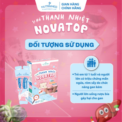 Siro Novatop hỗ trợ thanh nhiệt, mát gan, giảm nhiệt miệng cho bé (10 gói) - Nutramed