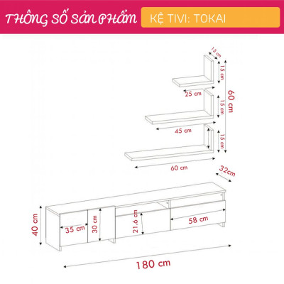 Kệ tivi gia đình thiết kế nhỏ gọn sang trọng SMLIFE Tokai