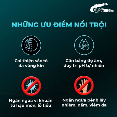 Dung dịch vệ sinh nam dạng bọt, tinh chất bạc hà tươi mát Shell Pure Peppermint Extract - Chai 100ml