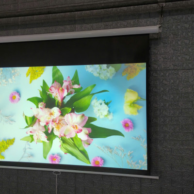 Màn chiếu kéo tay căng dây 8K-Pet Pro tab tension 80 inch tới 150 inch - Exzen chính hãng Korea BH 12 tháng- Hàng chính hãng