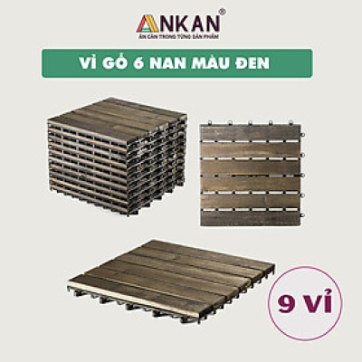 Vỉ Gỗ Lót Sàn Thương Hiệu ANKAN Gu Màu Đen 6 Nan, Ván Sàn Gỗ Vỉ Nhựa, Sân Vườn, Hồ Bơi, Phòng Spa, Siêu Bền, Chịu Nước Tốt, Chống Trơn Trượt, Tiêu Chuẩn Xuất Khẩu