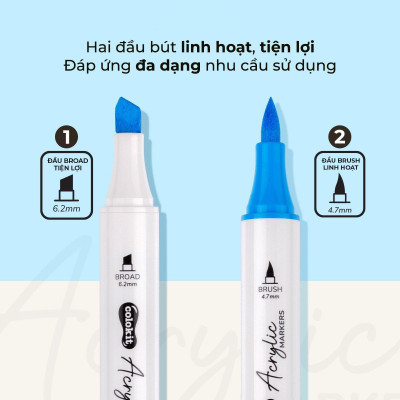Hộp 24 Bút Lông Màu Acrylic Markers 2 Đầu - Colokit ACM-C002