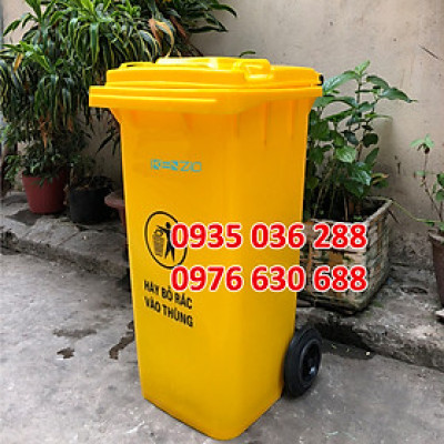 Thùng rác nhựa KENZIO 120 lít - màu Xanh, Vàng, Cam