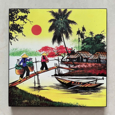 Tranh sơn mài - ĐỒNG QUÊ VIỆT NAM -hàng xuất khẩu nhiều mẫu
