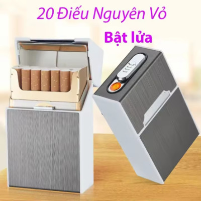 BAO ĐỰNG THUÔC LÁ KIÊM BẬT LỬA ĐIỆN SANG TRỌNG ĐẸP CHẤT LƯỢNG CHO MỌI NGƯỜI 