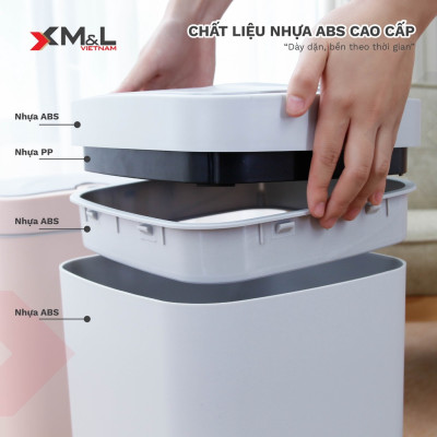 Thùng rác thông minh cảm ứng 18 lít M&L B-JA-18 phong cách sang trọng, đẳng cấp, tiện lợi