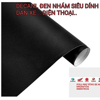 5 mét decal đen nhám (đen cát) khổ 60cm x 5 mét cho xe máy.... điện thoại
