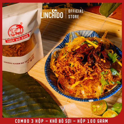 Combo 3 Hộp - Khô Bò Sợi - Tùng Phương Du Ký - Hộp 100 Gram