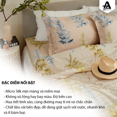 Mền Chần  Microfiber - Lông Vũ Nhân Tạo Mềm Mại Mirco Silk Cao Cấp Fern Trees A2Z Home