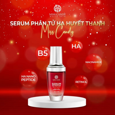 [MISS CANDY] Bộ 2 Sản Phẩm Trắng Da Mờ Thâm, Sạm, Nám, Tàn Nhang MISS CANDY Gồm Serum HA Peptide 30ml + Kem Nám Sâm Nhung Hoàng Kim 25g - Gia Tuệ House