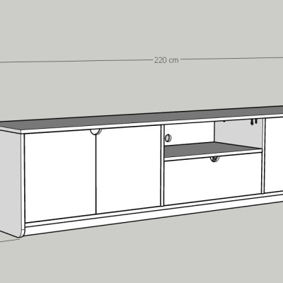 [Happy Home Furniture] CIRCLE , Kệ TIVI 4 cánh mở - 1 ngăn kéo , 220cm x 40cm x 48cm ( DxRxC), KTV_019