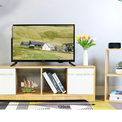 Kệ tivi cánh Pano chân gỗ tự nhiên phong cách tân cổ điển - TD 636H