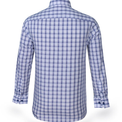 Áo sơ mi nam KHATOCO dài tay kẻ caro A1MD468T1-CNCR120-2407-D