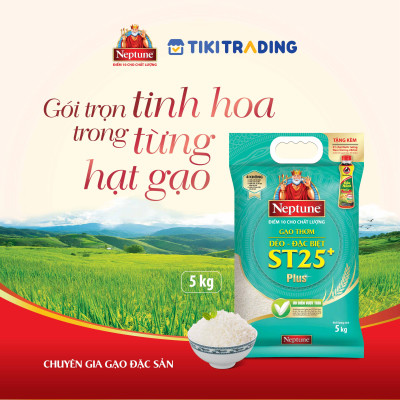 Gạo Thơm Dẻo - Đặc Biệt ST25 Plus Neptune 5kg