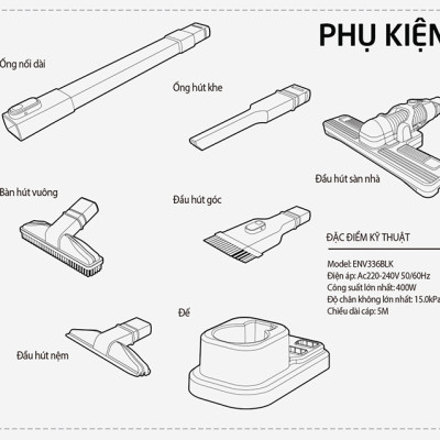 Máy Hút Bụi Lock&Lock ENV336BLK (400W) - Hàng Chính Hãng