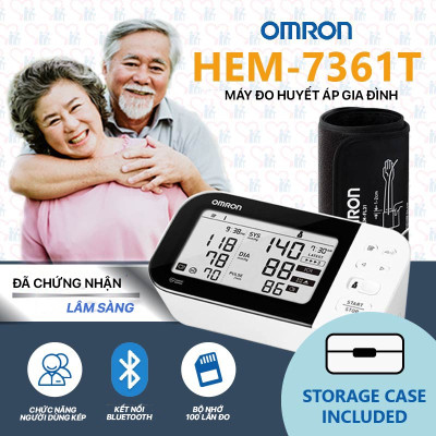Máy đo huyết áp bắp tay Omron HEM_7361T - Cảnh báo nguy cơ đột quỵ sớm.