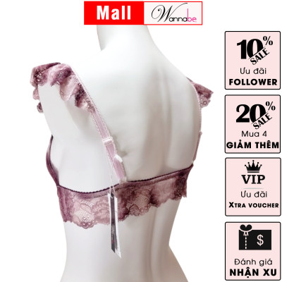 Áo ngực brallet WANNABE ANR08 áo chíp không mút, không gọng, thoải mái với ren dây vai cánh tiên nữ tính điệu đà