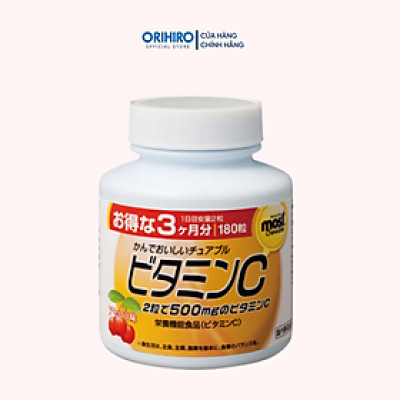Viên nhai bổ sung Vitamin C Orihiro Most Chewable 180 viên