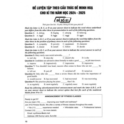 Sách 36 Bộ Đề TiếngAnh Theo Cấu Trúc Đề Minh Họa Kì Thi 2025 Luyện Thi THPT Quốc Gia Dùng Chung Cho Các Bộ SGK Hiện Hành